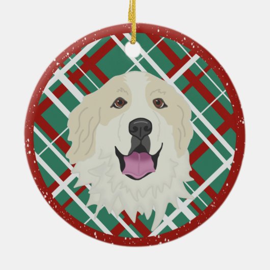 Personalisierte Great Pyrenäen Badger Markierungen Keramik Ornament (Hinten)