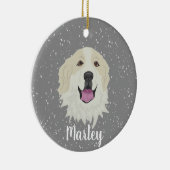 Personalisierte Great Pyrenäen Badger Markierungen Keramik Ornament (Rechts)