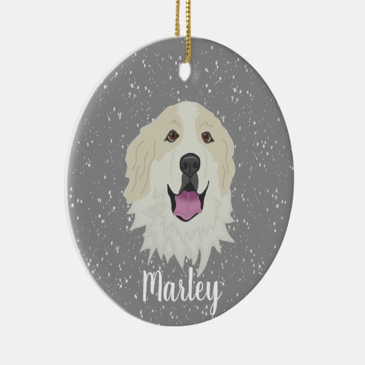 Personalisierte Great Pyrenäen Badger Markierungen Keramik Ornament (Rechts)