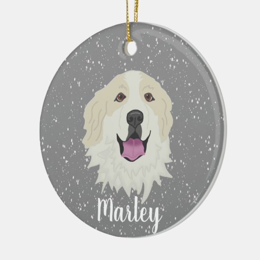 Personalisierte Great Pyrenäen Badger Markierungen Keramik Ornament (Links)