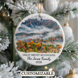 Personalisierte Great Smoky Mountains, North Carol Keramik Ornament