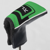 Personalisierte Green Black Golf Head Putter Abdec Headcover (3/4 Vorderseite)