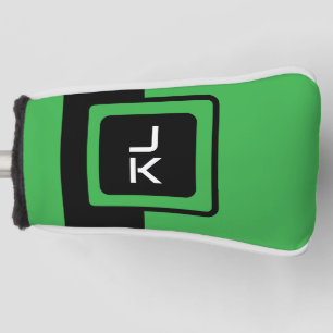 Personalisierte Green Black Golf Head Putter Abdec Headcover