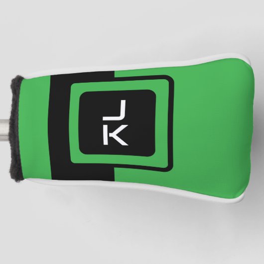 Personalisierte Green Black Golf Head Putter Abdec Headcover (Vorderseite)