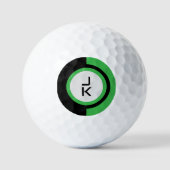 Personalisierte Green Black Monogram Golfbälle (Vorderseite)