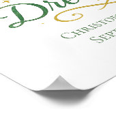 Personalisierte Green Dragons Birth Stats Baby Boy Poster (Ecke)