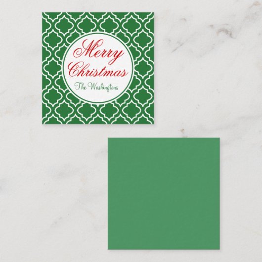 Personalisierte Green Frohe Weihnachts-Geschenkkar Begleitkarte (Vorne/Hinten)