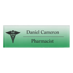 Personalisierte Green Pharmaceutical Name Tag Namenschild