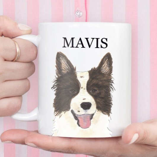 Personalisierte Grenz-Collie-Getränkekarte Kaffeetasse