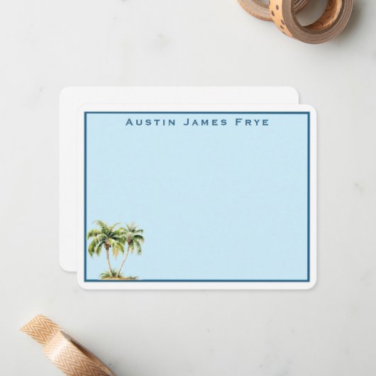 Personalisierte Grenz-Karte für Palm Tree Mitteilungskarte (Vorderseite/Rückseite Beispiel)