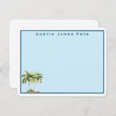 Personalisierte Grenz-Karte für Palm Tree Mitteilungskarte (Vorne/Hinten)