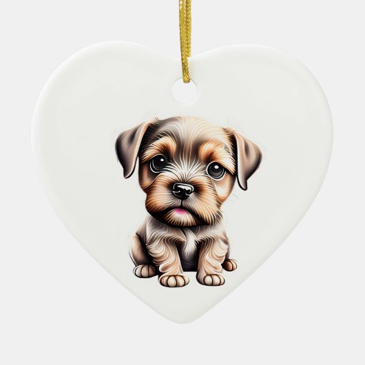 Personalisierte Grenz-Terrier Keramik Ornament (Vorne)