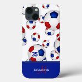 personalisierte griechisch-blaue Fußballbälle Case-Mate iPhone Hülle (Rückseite)