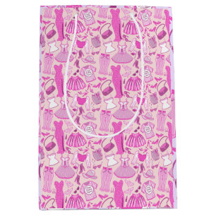 Personalisierte Grillecke Rosa und Hot Rosa Mode Mittlere Geschenktüte