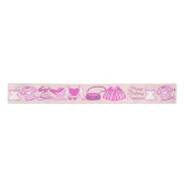 Personalisierte Grillecke Rosa und Hot Rosa Mode Satinband (Vorderseite)