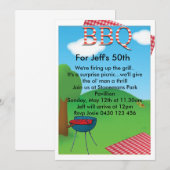 Personalisierte GRILLEN Einladung (Vorne/Hinten)