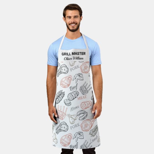 Personalisierte GRILLEN Grill Koch Barbecue Master Schürze (Getragen)
