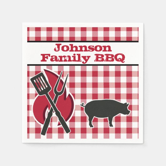 Personalisierte GRILLEN Picnic Party Napkins Serviette (Vorderseite)