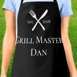 Personalisierte Grillmeister BBQ Utensilien EST. J Schürze