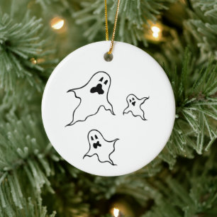 Personalisierte grimmige Halloween-Geister Tree Or Keramik Ornament