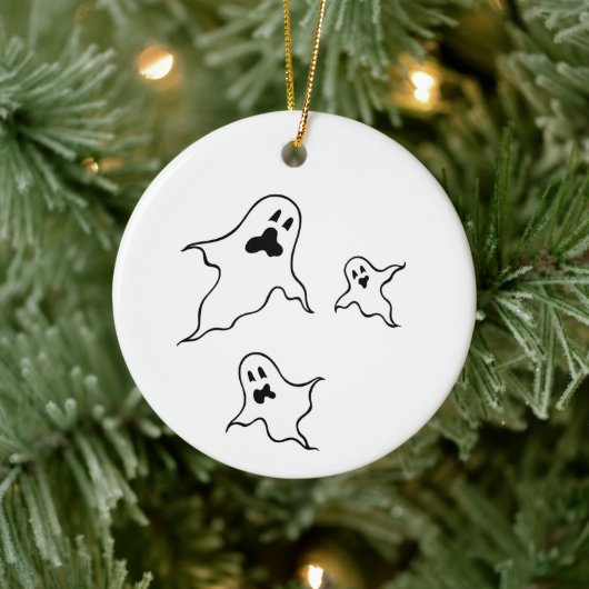 Personalisierte grimmige Halloween-Geister Tree Or Keramik Ornament (Baum)
