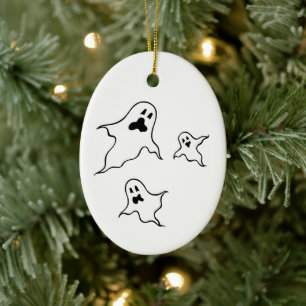 Personalisierte grimmige Halloween-Geister Tree Or Keramik Ornament