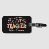 Personalisierte Groovy Blume Lehrer für maßgeschne Gepäckanhänger (Vorderseite (Horizontal))