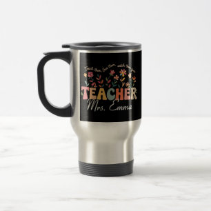 Personalisierte Groovy Blumen Lehrer Geschenk nach Reisebecher