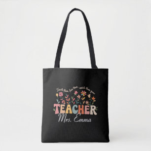 Personalisierte Groovy Blumen Lehrer Geschenk nach Tasche