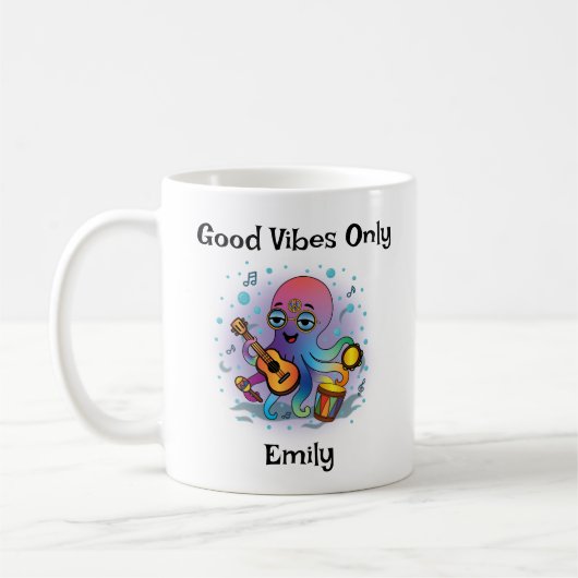 Personalisierte Groovy Octopus Tasse - Retro Hippi (Links)