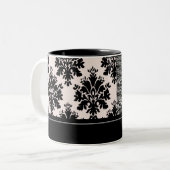 Personalisierte große Damast-Foto-Tasse Zweifarbige Tasse (Vorderseite Links)