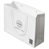 Personalisierte große Geschenktasche für das Brand Geschenktüte (Rückseite Schrägansicht)