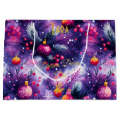 Personalisierte große Geschenktasche mit Lila Fest Geschenktüte (Vorderseite)