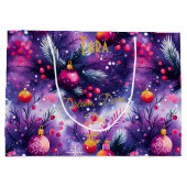 Personalisierte große Geschenktasche mit Lila Fest Geschenktüte (Rückseite)