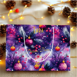 Personalisierte große Geschenktasche mit Lila Fest Geschenktüte