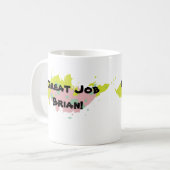 Personalisierte große Job-Tasse (Farbentwurf 3) Kaffeetasse (Vorderseite Links)