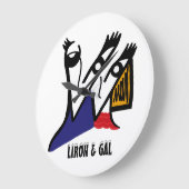 Personalisierte große runde Cartoon-Uhr Wanduhr (Winkel)