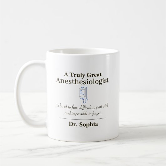 Personalisierte große Wertschätzung für Anästhesis Kaffeetasse (Links)