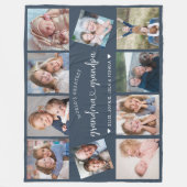 Personalisierte Großeltern 10 Foto-Collage Modern Fleecedecke (Vorderseite)