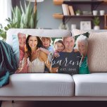 Personalisierte Großeltern Custom Foto Lendenkissen<br><div class="desc">Geeignet für die Bestellung werfen Kissen personalisiert mit Ihren Fotos und Text. Stilvolle Skripttext sagt "Großeltern" auf der Vorderseite mit Platz, um ein feststehendes Datum oder eine andere benutzerdefinierte Nachricht hinzuzufügen. Fügen Sie große Fotos an der Vorder- und Rückseite hinzu, um ein umkehrbares Kissen zu erzeugen. Verwenden Sie die Designtools,...</div>