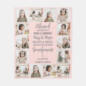 Personalisierte Großeltern FotoCollage Fleecedecke (Vorderseite)