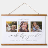 Personalisierte Großkinder machen das Leben großar Wandteppich Mit Holzrahmen (Vorne)