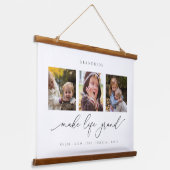 Personalisierte Großkinder machen das Leben großar Wandteppich Mit Holzrahmen (Gewinkelt)