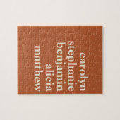 Personalisierte Großkinder-Namen in Rost Puzzle (Horizontal)