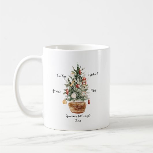 Personalisierte Großkinder Weihnachtsbaum  Kaffeetasse (Links)