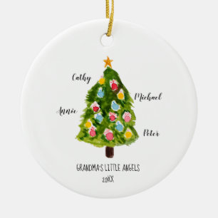 Personalisierte Großkinder Weihnachtsbaum Keramik Ornament