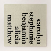 Personalisierte Großkindernamen | Creme und Schwar Puzzle (Horizontal)