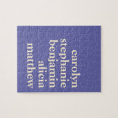 Personalisierte Großkindernamen in Lila Puzzle (Horizontal)