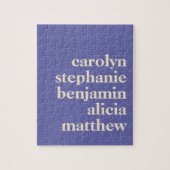 Personalisierte Großkindernamen in Lila Puzzle (Vertikal)