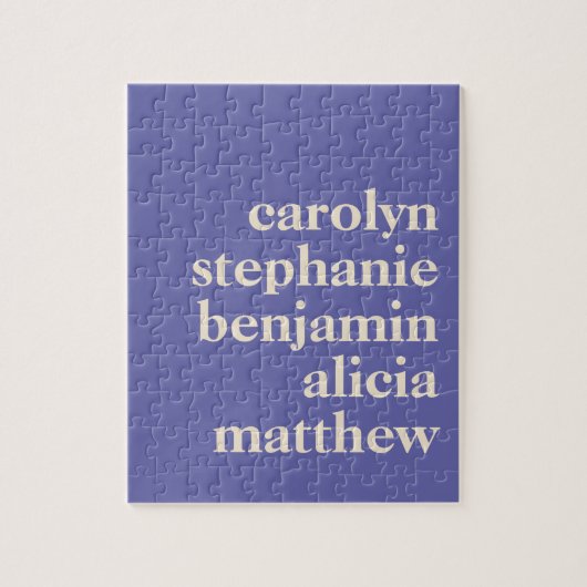 Personalisierte Großkindernamen in Lila Puzzle (Vertikal)